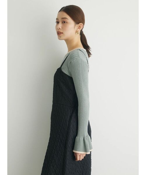 Petit fleur(プチフルール)の「・Petit Fleur フリルソデニットプルオーバー(ニット/セーター・レディース・ブラック/オフホワイト/ミント・FREE)」の22枚目の写真