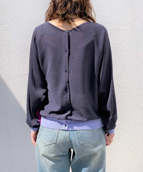 Q（キュー）の「2wayドルマンカーディガン（カーディガン/ボレロ・レディース・ライム/チャコールグレー/アイボリー・MEDIUM）」の13枚目の写真