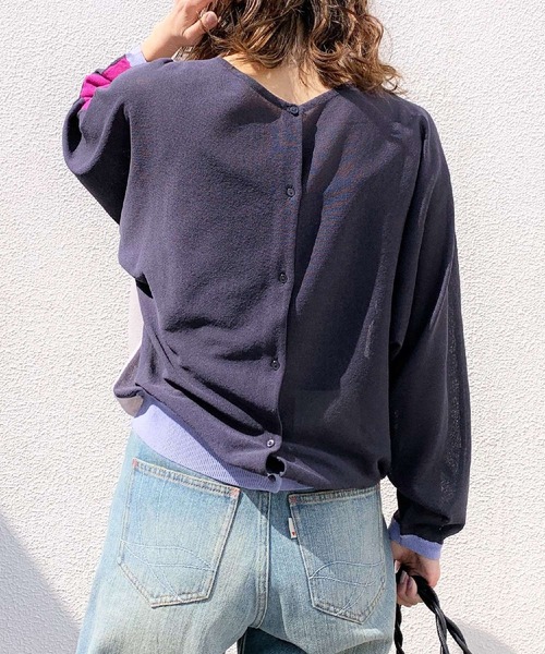 Q（キュー）の「2wayドルマンカーディガン（カーディガン/ボレロ・レディース・ライム/チャコールグレー/アイボリー・MEDIUM）」の5枚目の写真