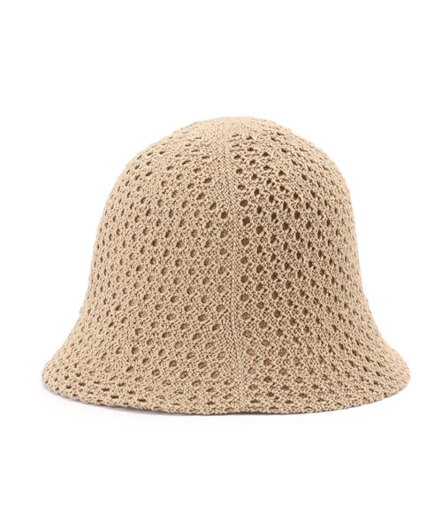 SHOO・LA・RUE（シューラルー）の「◆透かし柄サーモニットチューリップハット（ハット・レディース・ブラック/アイボリー/サンドベージュ・00）」の6枚目の写真