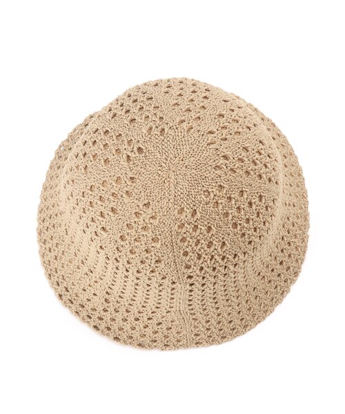 SHOO・LA・RUE（シューラルー）の「◆透かし柄サーモニットチューリップハット（ハット・レディース・ブラック/アイボリー/サンドベージュ・00）」の7枚目の写真