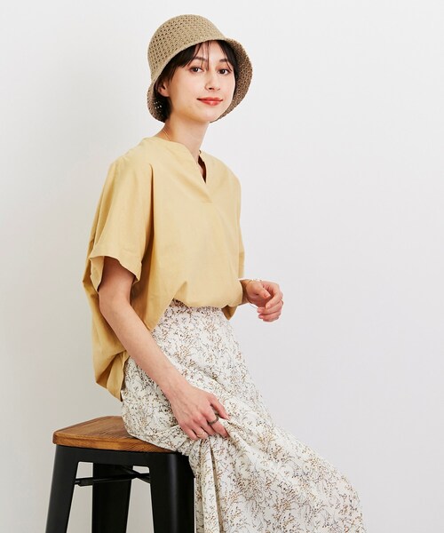 SHOO・LA・RUE（シューラルー）の「◆透かし柄サーモニットチューリップハット（ハット・レディース・ブラック/アイボリー/サンドベージュ・00）」の13枚目の写真