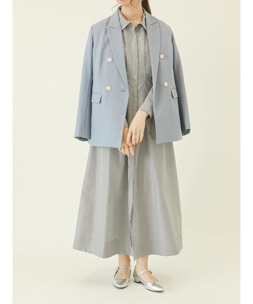 Te chichi（テチチ）の「ダブルブレストテーラードジャケット（ノーカラージャケット・レディース・ベージュ/ネイビー/ブルー・ﾌﾘ-）」の19枚目の写真