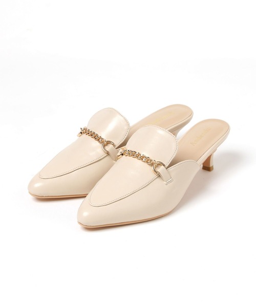 Andemiu(アンデミュウ)の「チェーンローファーミュール190476(サンダル・レディース・ブラック/アイボリー・MEDIUM/LARGE)」の3枚目の写真