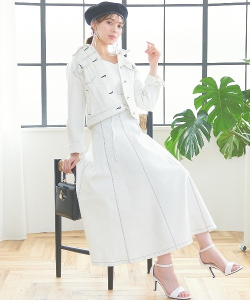 WILLSELECTION（ウィルセレクション）の「バックレースアップコンパクトデニムジャケット（デニムジャケット・レディース・オフホワイト/ネイビー・MEDIUM）」の5枚目の写真