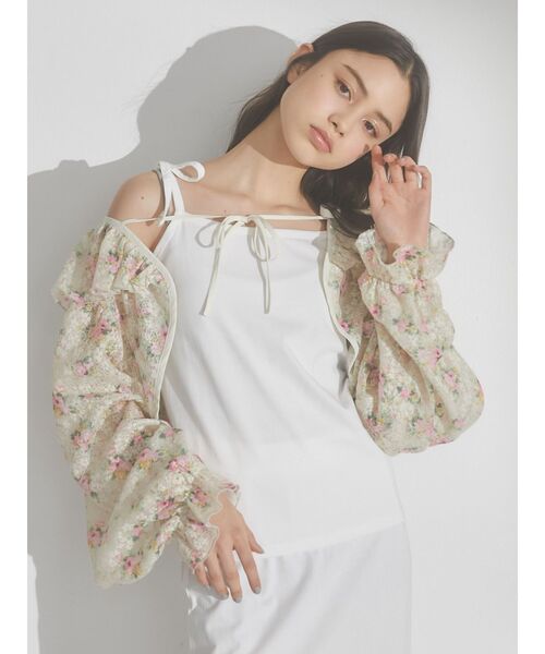 merry jenny（メリージェニー）の「ribbon cotton camisole（キャミソール・レディース・ブラック/オフホワイト/オレンジ・FREE）」の11枚目の写真