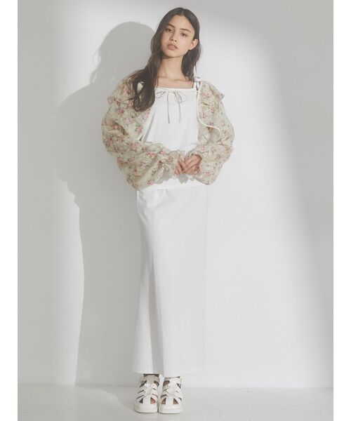 merry jenny（メリージェニー）の「ribbon cotton camisole（キャミソール・レディース・ブラック/オフホワイト/オレンジ・FREE）」の8枚目の写真