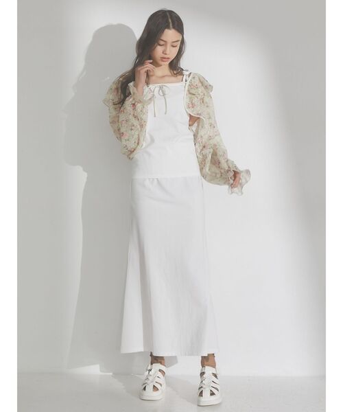 merry jenny（メリージェニー）の「ribbon cotton camisole（キャミソール・レディース・ブラック/オフホワイト/オレンジ・FREE）」の5枚目の写真