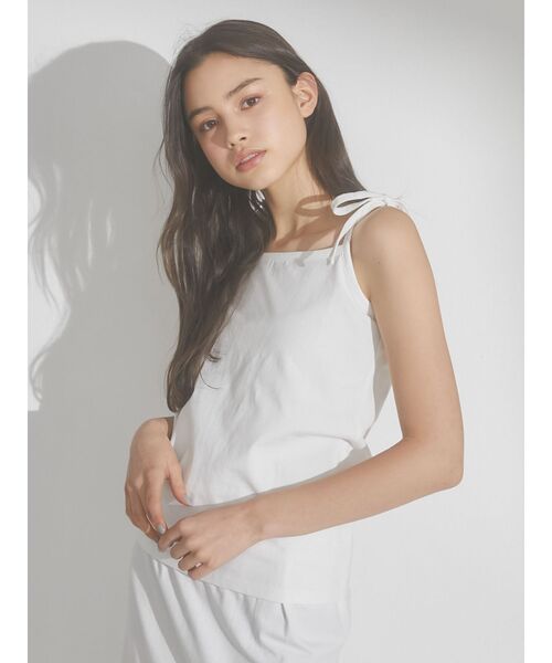 merry jenny（メリージェニー）の「ribbon cotton camisole（キャミソール・レディース・ブラック/オフホワイト/オレンジ・FREE）」の7枚目の写真