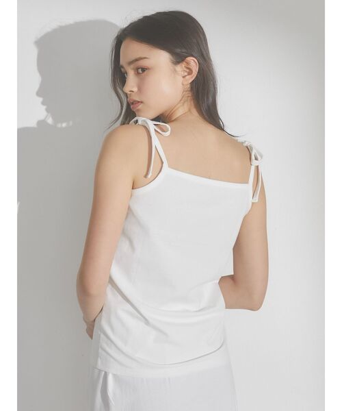 merry jenny（メリージェニー）の「ribbon cotton camisole（キャミソール・レディース・ブラック/オフホワイト/オレンジ・FREE）」の6枚目の写真