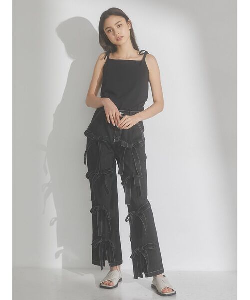 merry jenny（メリージェニー）の「ribbon cotton camisole（キャミソール・レディース・ブラック/オフホワイト/オレンジ・FREE）」の12枚目の写真