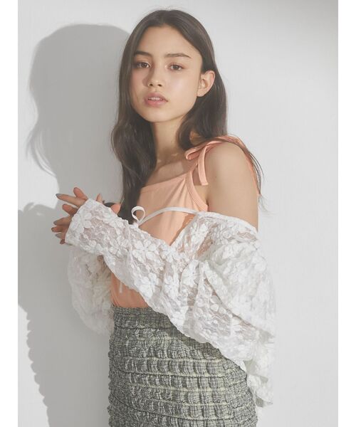 merry jenny（メリージェニー）の「ribbon cotton camisole（キャミソール・レディース・ブラック/オフホワイト/オレンジ・FREE）」の16枚目の写真