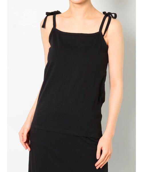 merry jenny（メリージェニー）の「ribbon cotton camisole（キャミソール・レディース・ブラック/オフホワイト/オレンジ・FREE）」の3枚目の写真