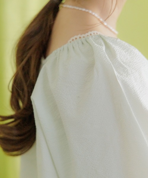 flower（フラワー）の「ジューシーパフブラウス（シャツ/ブラウス・レディース・アイボリー/グリーン/ピンク・FREE）」の12枚目の写真