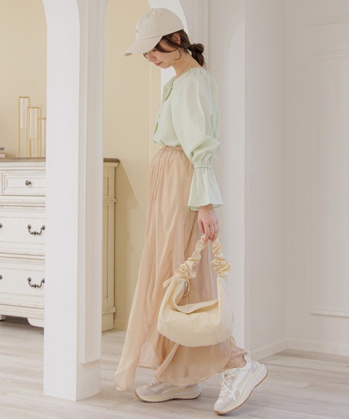 flower（フラワー）の「ジューシーパフブラウス（シャツ/ブラウス・レディース・アイボリー/グリーン/ピンク・FREE）」の7枚目の写真