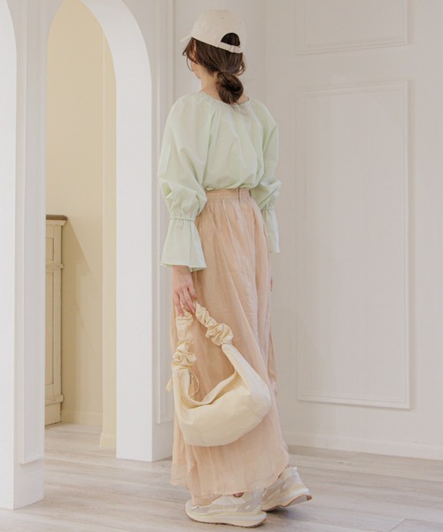 flower（フラワー）の「ジューシーパフブラウス（シャツ/ブラウス・レディース・アイボリー/グリーン/ピンク・FREE）」の8枚目の写真