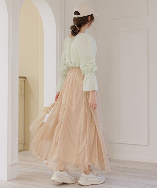 flower（フラワー）の「ジューシーパフブラウス（シャツ/ブラウス・レディース・アイボリー/グリーン/ピンク・FREE）」の9枚目の写真