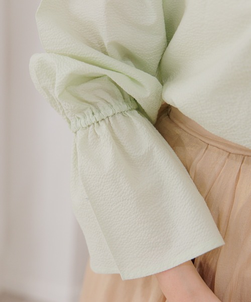 flower（フラワー）の「ジューシーパフブラウス（シャツ/ブラウス・レディース・アイボリー/グリーン/ピンク・FREE）」の4枚目の写真