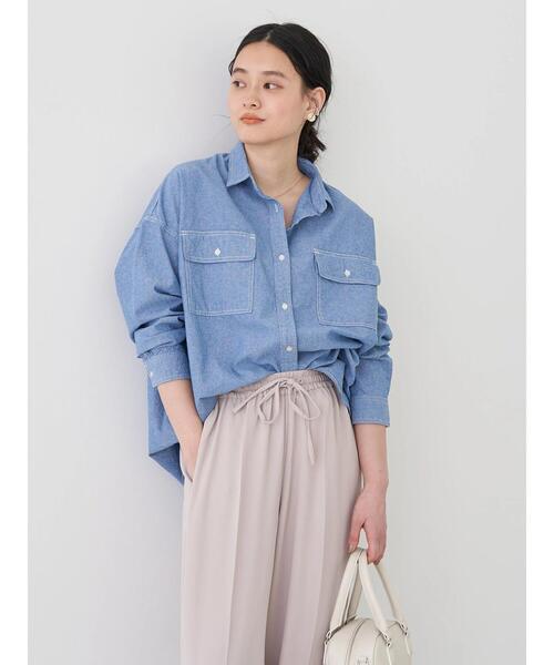 AMERICAN HOLIC（アメリカンホリック）の「ダンガリーシャツチュニック（シャツ/ブラウス・レディース・サックスブルー・L/M）」の2枚目の写真