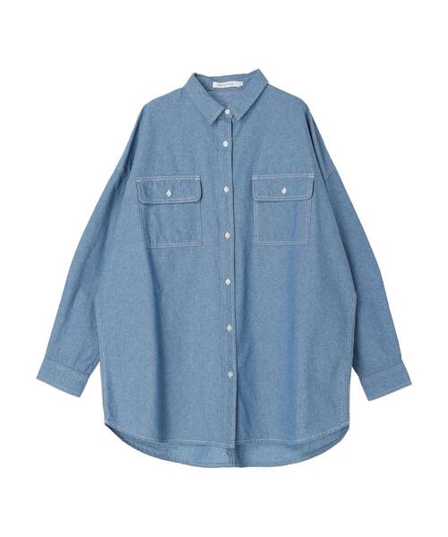 AMERICAN HOLIC（アメリカンホリック）の「ダンガリーシャツチュニック（シャツ/ブラウス・レディース・サックスブルー・L/M）」の6枚目の写真