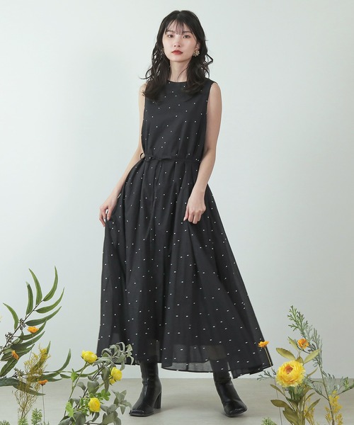 Kana(カナ)の「2way ノースリーブ ドット ボリューム ワンピース きれいめ パーティー ドレス 結婚式 お呼ばれ オケージョン(ワンピース・レディース・ブラック・フリー)」の15枚目の写真