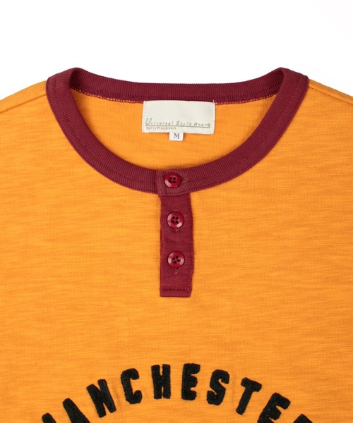 Universal Style Wear(ユニバーサルスタイルウェア)の「Universal Style Wear リンガー ロゴ ヘンリー Tee(Tシャツ/カットソー・メンズ・オフホワイト/ネイビー/マスタード/スミクロ・MEDIUM/LARGE/X-LARGE)」の15枚目の写真
