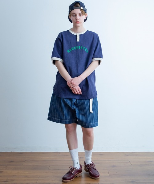 Universal Style Wear(ユニバーサルスタイルウェア)の「Universal Style Wear リンガー ロゴ ヘンリー Tee(Tシャツ/カットソー・メンズ・オフホワイト/ネイビー/マスタード/スミクロ・MEDIUM/LARGE/X-LARGE)」の11枚目の写真