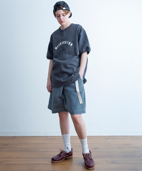 Universal Style Wear(ユニバーサルスタイルウェア)の「Universal Style Wear リンガー ロゴ ヘンリー Tee(Tシャツ/カットソー・メンズ・オフホワイト/ネイビー/マスタード/スミクロ・MEDIUM/LARGE/X-LARGE)」の9枚目の写真