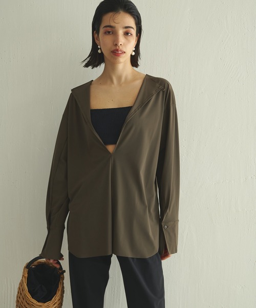 Whim Gazette（ウィムガゼット）の「＜水着＞ラッシュガード（ラッシュガード・レディース・ブラウン/ブラック・FREE）」の5枚目の写真