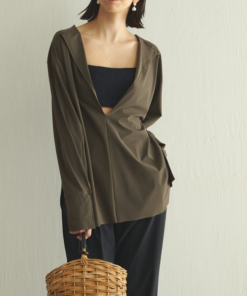 Whim Gazette（ウィムガゼット）の「＜水着＞ラッシュガード（ラッシュガード・レディース・ブラウン/ブラック・FREE）」の6枚目の写真