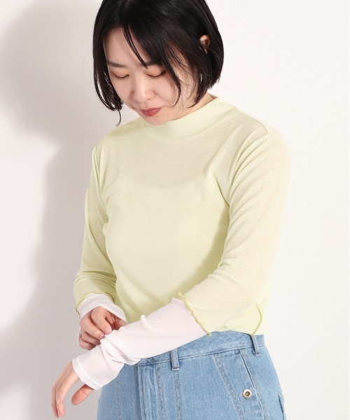 cepo(セポ)の「ソデキリカエシアーハイネックTee(Tシャツ/カットソー・レディース・ライトグレー/グレー/クリーム・FREE)」の6枚目の写真