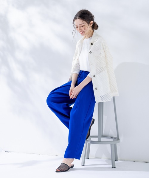 margaux（マルゴー）の「<ウエスト調整可>【セットアップ対応商品】フロントタック風パンツ（その他パンツ・レディース・エメラルド/ダークブルー/ブラック・2）」の3枚目の写真