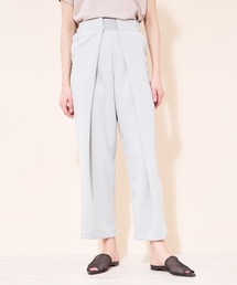 <ウエスト調整可>【セットアップ対応商品】フロントタック風パンツ