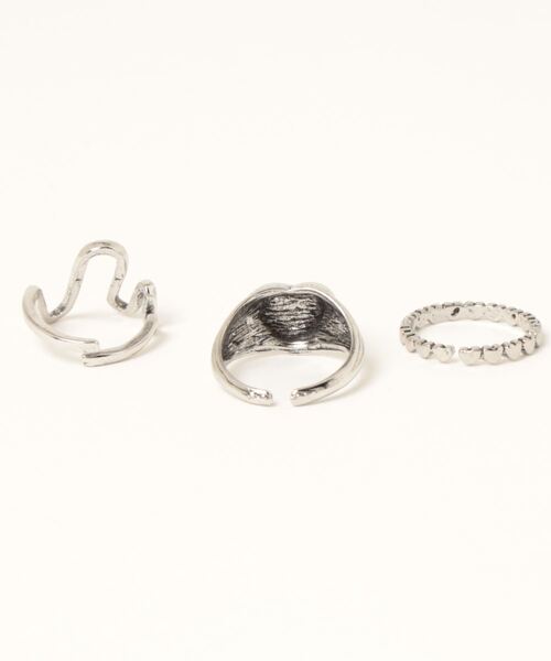 Mayree（メイリー）の「【urge select】Y2K シルバー ハートモチーフ リング/指輪【3個セット】（リング・レディース・シルバー・FREE）」の2枚目の写真