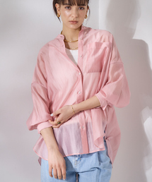 Rouge vif | シアーバンドカラーシャツ(シャツ/ブラウス)