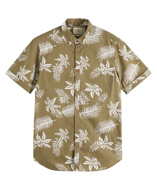 SCOTCH&SODA(スコッチアンドソーダ)の「プリントポプリンシャツ【172477】(シャツ/ブラウス・メンズ・カーキ/ネイビー・SMALL/LARGE/MEDIUM)」の1枚目の写真