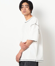 配色ステッチ ワイド半袖Tシャツ