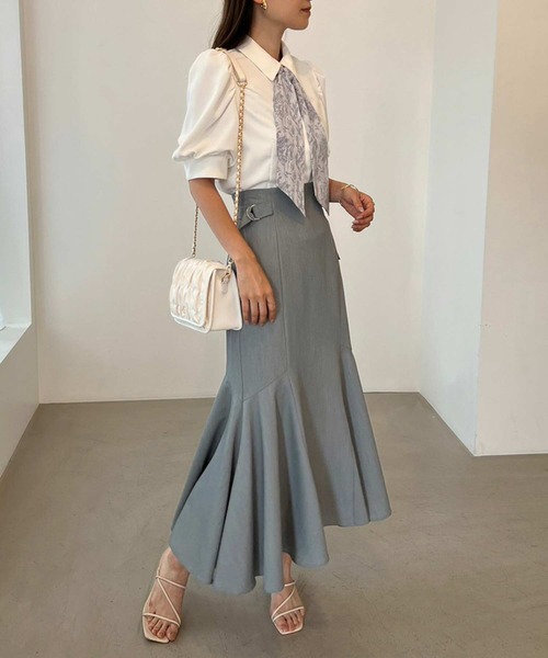 one after another NICE CLAUP（ワンアフターアナザーナイスクラップ）の「【S/Mサイズあり】サイドベルトマーメイドスカート（スカート・レディース・杢グレー/ブラック/ピンク/ベージュ・SMALL/MEDIUM）」の15枚目の写真