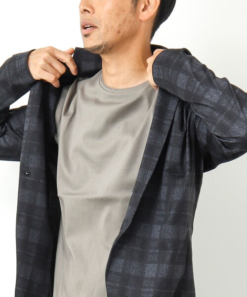Stutostein Nolley's(シュテットシュタインノーリーズ)の「接触冷感/吸水速乾ベーシッククルーネックT(Tシャツ/カットソー・メンズ・カーキ/ライトブルー/ホワイト/ダークネイビー/グレイッシュベージュ・M/L/S)」の4枚目の写真