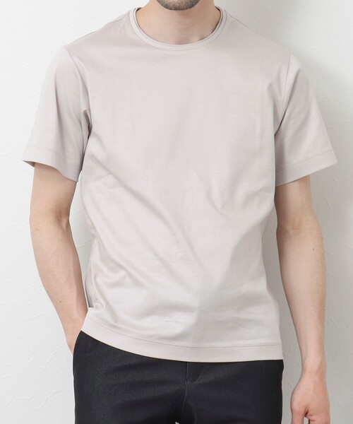 Stutostein Nolley's(シュテットシュタインノーリーズ)の「接触冷感/吸水速乾ベーシッククルーネックT(Tシャツ/カットソー・メンズ・カーキ/ライトブルー/ホワイト/ダークネイビー/グレイッシュベージュ・M/L/S)」の3枚目の写真