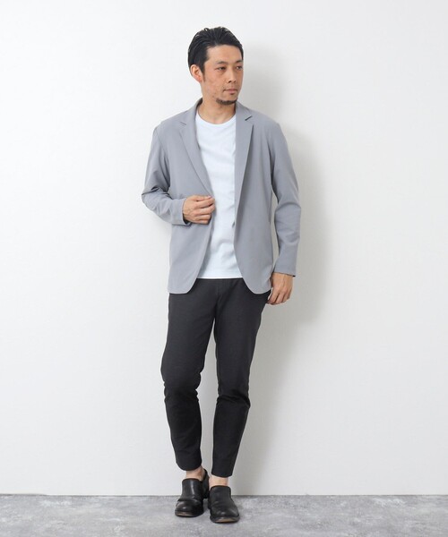 Stutostein Nolley's(シュテットシュタインノーリーズ)の「接触冷感/吸水速乾ベーシッククルーネックT(Tシャツ/カットソー・メンズ・カーキ/ライトブルー/ホワイト/ダークネイビー/グレイッシュベージュ・M/L/S)」の6枚目の写真