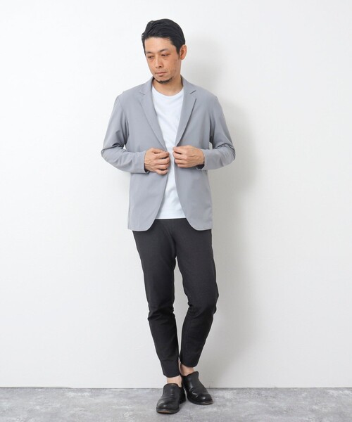 Stutostein Nolley's(シュテットシュタインノーリーズ)の「接触冷感/吸水速乾ベーシッククルーネックT(Tシャツ/カットソー・メンズ・カーキ/ライトブルー/ホワイト/ダークネイビー/グレイッシュベージュ・M/L/S)」の7枚目の写真
