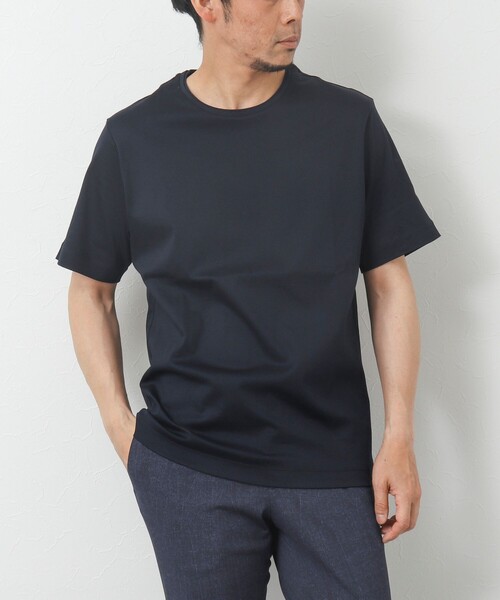 Stutostein Nolley's(シュテットシュタインノーリーズ)の「接触冷感/吸水速乾ベーシッククルーネックT(Tシャツ/カットソー・メンズ・カーキ/ライトブルー/ホワイト/ダークネイビー/グレイッシュベージュ・M/L/S)」の9枚目の写真
