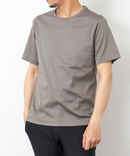 Stutostein Nolley's(シュテットシュタインノーリーズ)の「接触冷感/吸水速乾ベーシッククルーネックT(Tシャツ/カットソー・メンズ・カーキ/ライトブルー/ホワイト/ダークネイビー/グレイッシュベージュ・M/L/S)」の16枚目の写真