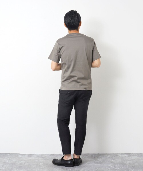 Stutostein Nolley's(シュテットシュタインノーリーズ)の「接触冷感/吸水速乾ベーシッククルーネックT(Tシャツ/カットソー・メンズ・カーキ/ライトブルー/ホワイト/ダークネイビー/グレイッシュベージュ・M/L/S)」の19枚目の写真