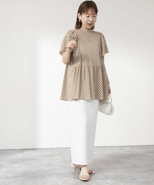 NOLLEY’S（ノーリーズ）の「◇【WEB限定】ミラクルウェーブペプラムブラウス（シャツ/ブラウス・レディース・ブラック系その他4/ベージュ系その他4/ラベンダー/ブラック・FREE）」の20枚目の写真