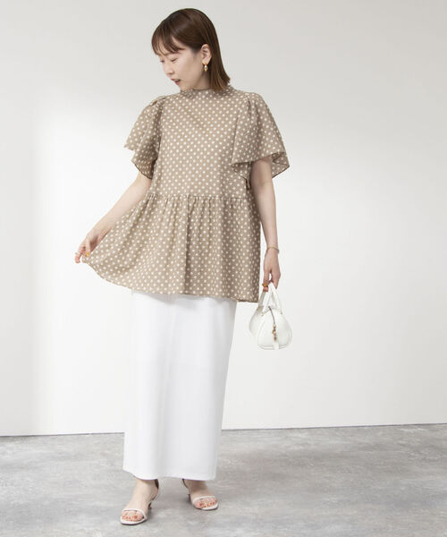 NOLLEY’S（ノーリーズ）の「◇【WEB限定】ミラクルウェーブペプラムブラウス（シャツ/ブラウス・レディース・ブラック系その他4/ベージュ系その他4/ラベンダー/ブラック・FREE）」の9枚目の写真