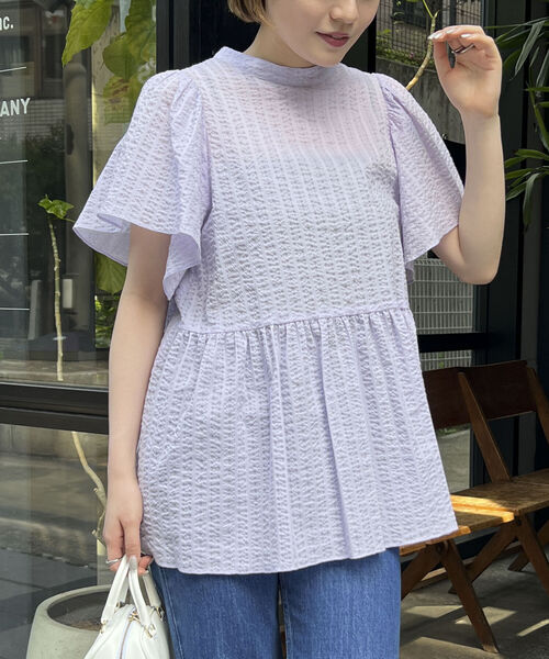 NOLLEY’S（ノーリーズ）の「◇【WEB限定】ミラクルウェーブペプラムブラウス（シャツ/ブラウス・レディース・ブラック系その他4/ベージュ系その他4/ラベンダー/ブラック・FREE）」の11枚目の写真