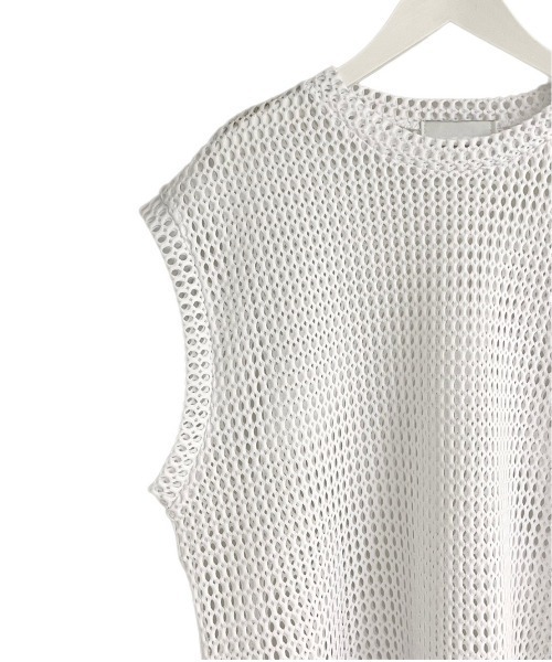Chikashitsu +（チカシツプラス）の「ストリートファッション Chikashitsu + チカシツプラス net knit vest オーバーサイズベスト メッシュベスト サマーニット（ベスト・メンズ・ブルー/ブラック/ホワイト・ONE SIZE）」の14枚目の写真