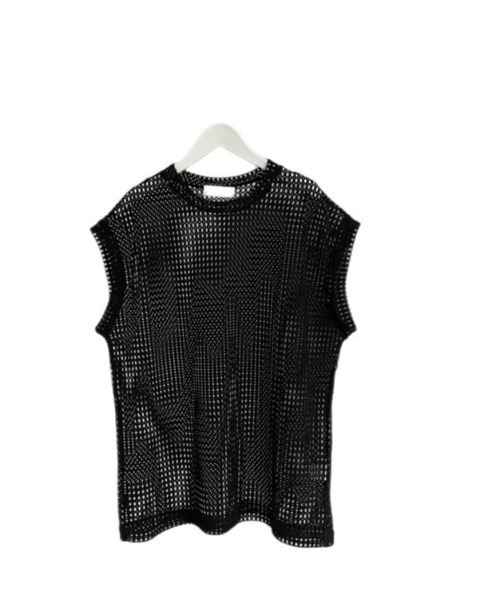 Chikashitsu +（チカシツプラス）の「ストリートファッション Chikashitsu + チカシツプラス net knit vest オーバーサイズベスト メッシュベスト サマーニット（ベスト・メンズ・ブルー/ブラック/ホワイト・ONE SIZE）」の20枚目の写真